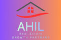 black and white modern real estate company logo